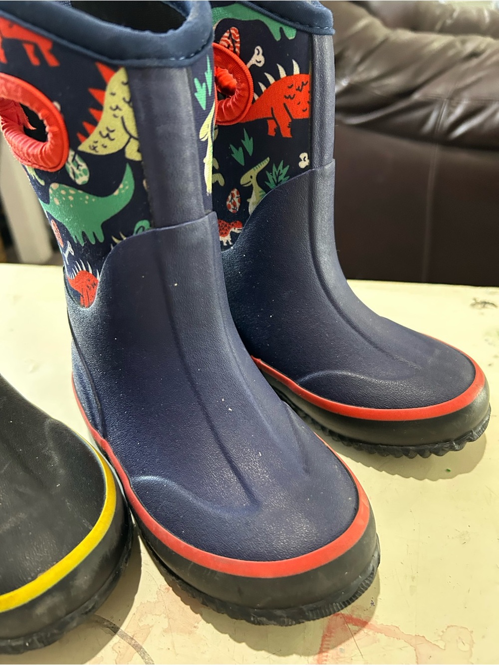 Lone Cone Kids Mud Muck Boots Twins Winter Rain Farm Lot Of 2 Size 8 Dino space - Picture 4 of 12